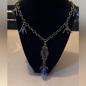 One of a kind upcycled statement necklace made from a vintage 70s belt